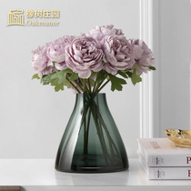 Home decoration simulation flower rose flower decoration peony lotus camellia living room dining table coffee table flower arrangement decoration