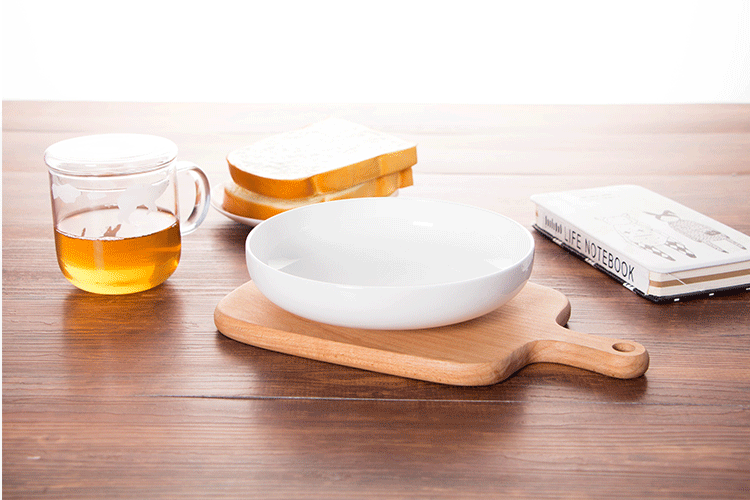 Trang chủ xương Trung Quốc đĩa sâu đĩa tấm 7 8 inch tổ tấm risotto hộ gia đình tấm tinh khiết trắng tròn bộ đồ ăn bằng gốm - Đồ ăn tối đĩa nhựa dùng 1 lần