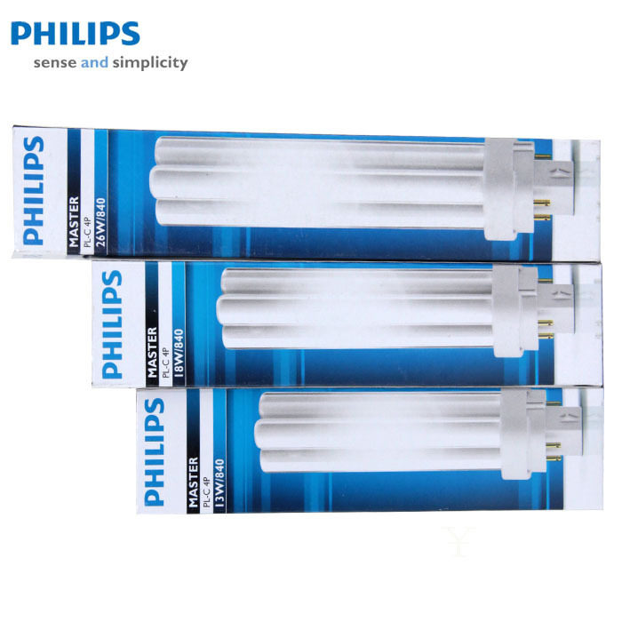Philips plug-in tube 13W-four-pin 865 detached energy-saving lamp 26W cylinder light bulb PL-C 4P 13w 840