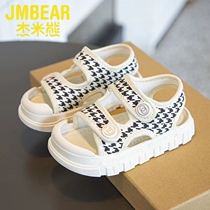 Jamibear 2022 new handsome head air Baotou Toes Anti-Crush Baby Sandals Men Bao Non-slip Soft Bottom Casual Beach Shoes