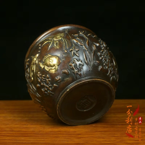 Антиквариат чистого медь малая ручка для мытья ручки Серые цилиндры