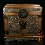 Антикварный старый розовый древесина двойной дракон