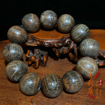 Antique Tibetan Tibetan old horn round bead bracelet Buddha bead rosary male and female tiger year birth bracelet