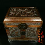 Антикварный старый розовый древесина двойной дракон