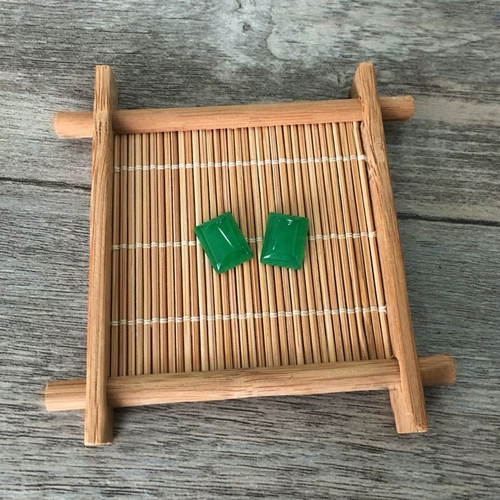 Прямоугольная инкрустация камня из нефрита, аксессуар, кольцо, зеленый драгоценный камень для кольца, с драгоценным камнем