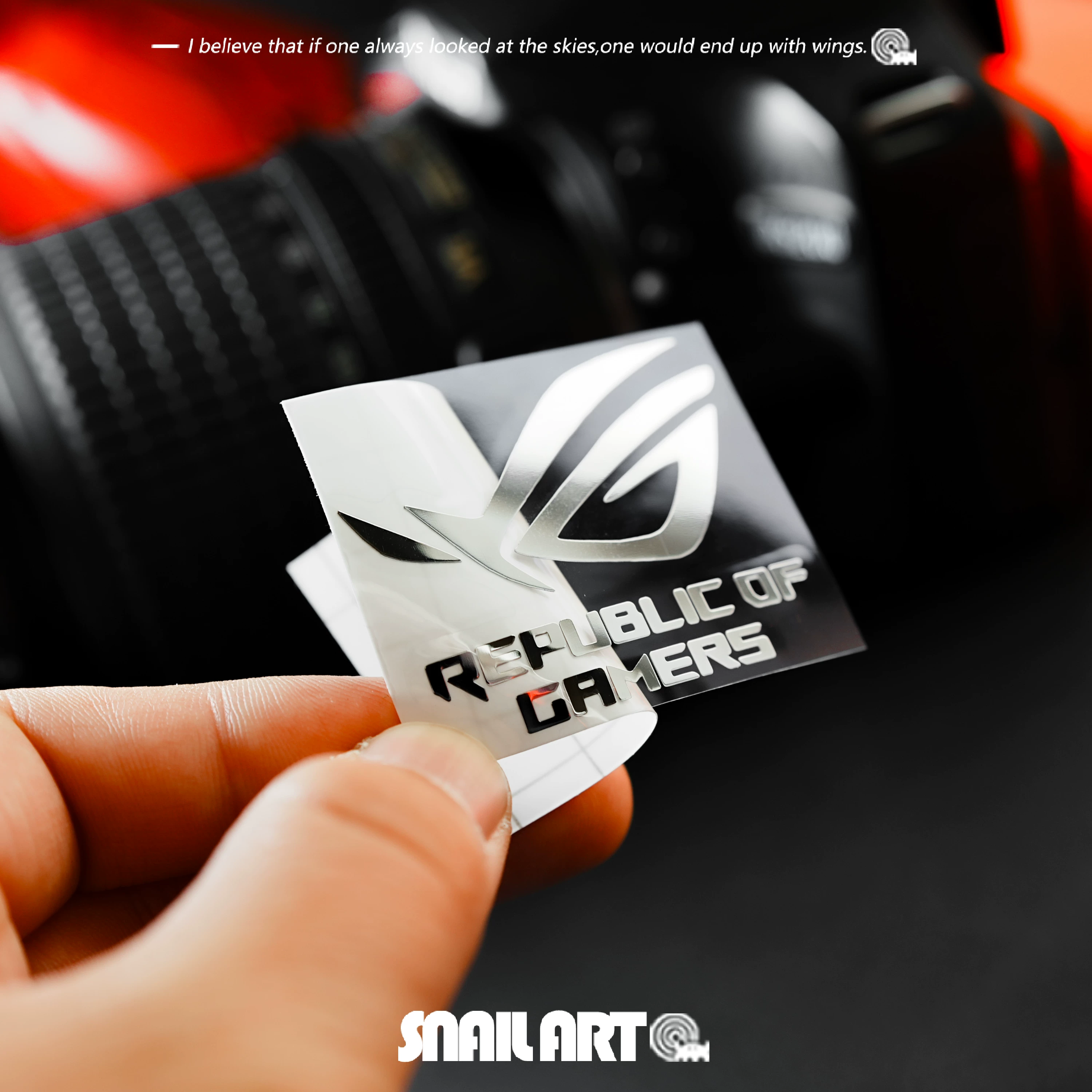 ASUS ROG Republic of Players Prodigal Eye Metal Sticker Laptop Main Case Tablet Phone Decorative Sticker