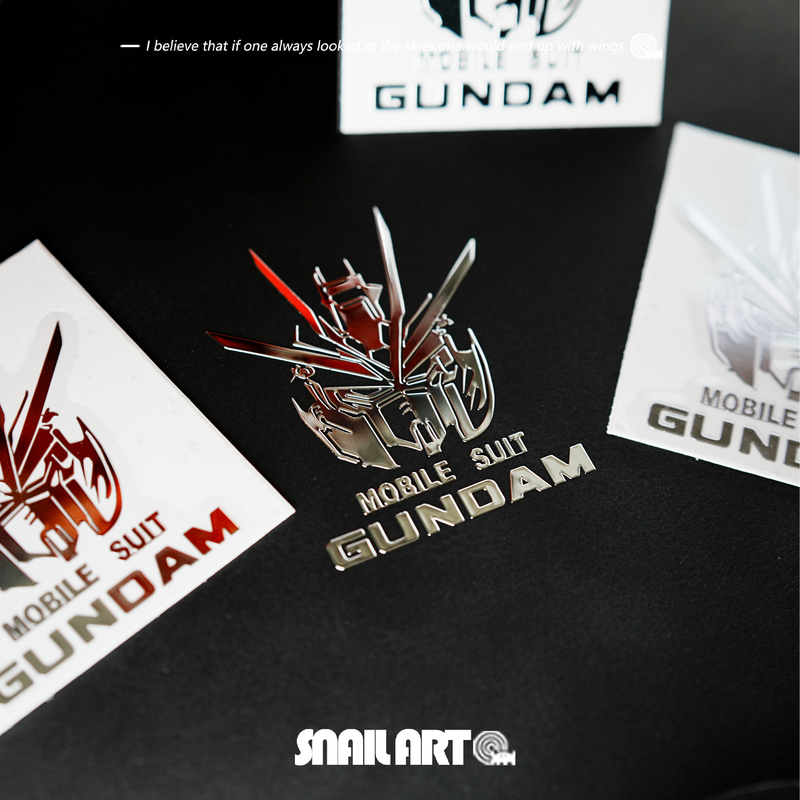 Mobile Suit Gundam Metal Stickers, Personalized and Creative, High-End Style, Laptop, Mobile Phone, Helmet, Fuel Tank, Car Stickers