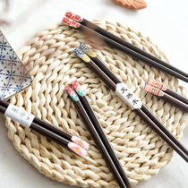 Environmental Protection Home Solid Wood Chopsticks Day Style Cherry Blossom Nail Pointed Chopstick Creative Couple Pair of chopsticks Red wood chopsticks