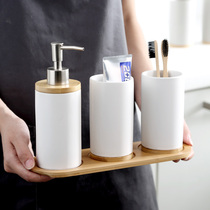 Nordic household simple ceramic washing Cup mouthwash Cup tooth cylinder brush bathroom kitchen set multi-scene