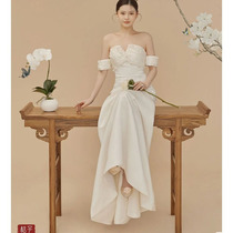 Photo studio photography costume Chinese classical photo props solid wood bench antique theme meticulous painting long table