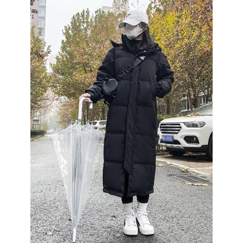 2025 New Style down Jacket for Women, Mid-Length, Over-The-Knee, Thickened, Unisex, Couple's Large Size, Loose-Fitting Winter Jacket
