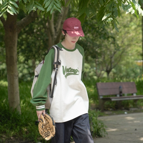 Gogosoon Spring и осень новый цветной блок -свитер 300G Boys Round Neck Jacket Jacket Withe Underger Teenger Cultover