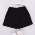 Mùa thu đông 2018 mới quần short len ​​nữ đã mỏng phiên bản Hàn Quốc của quần lửng cạp cao hai dây thông thường quần dài ống rộng quần thủy triều quần sooc vải nữ  Quần short
