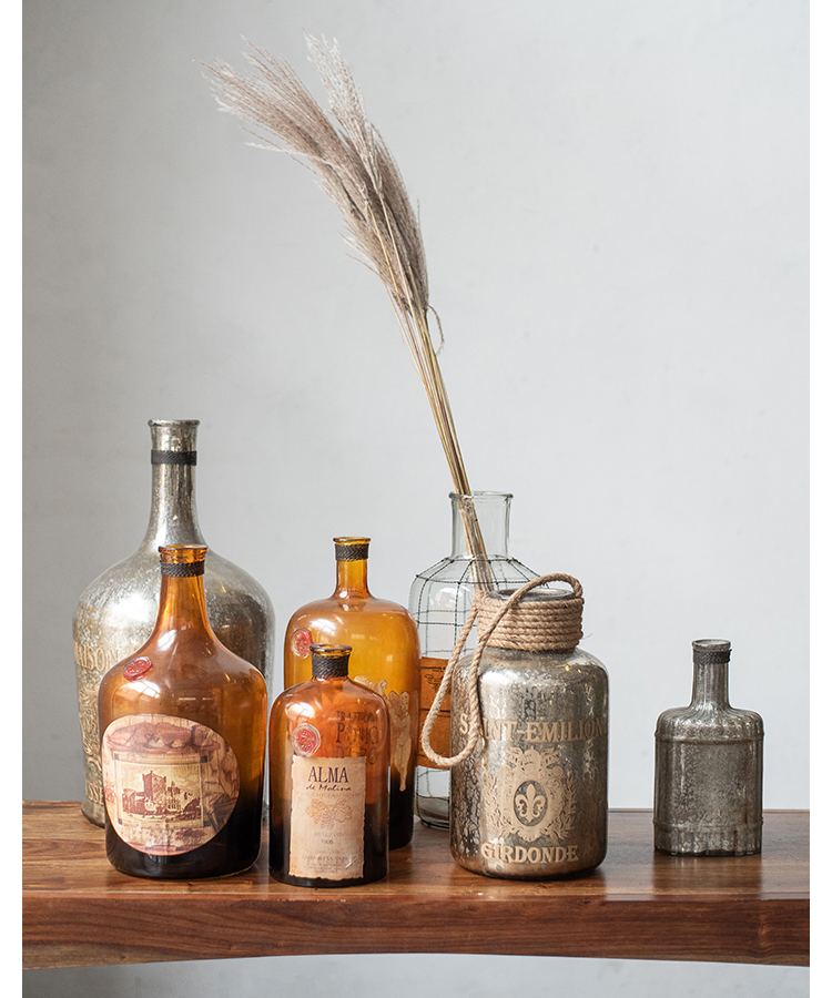 Ấn Độ nhập khẩu bình thủy tinh retro hoa hoa phòng khách trang trí phòng ngủ - Vase / Bồn hoa & Kệ chậu cây treo tường trong nhà
