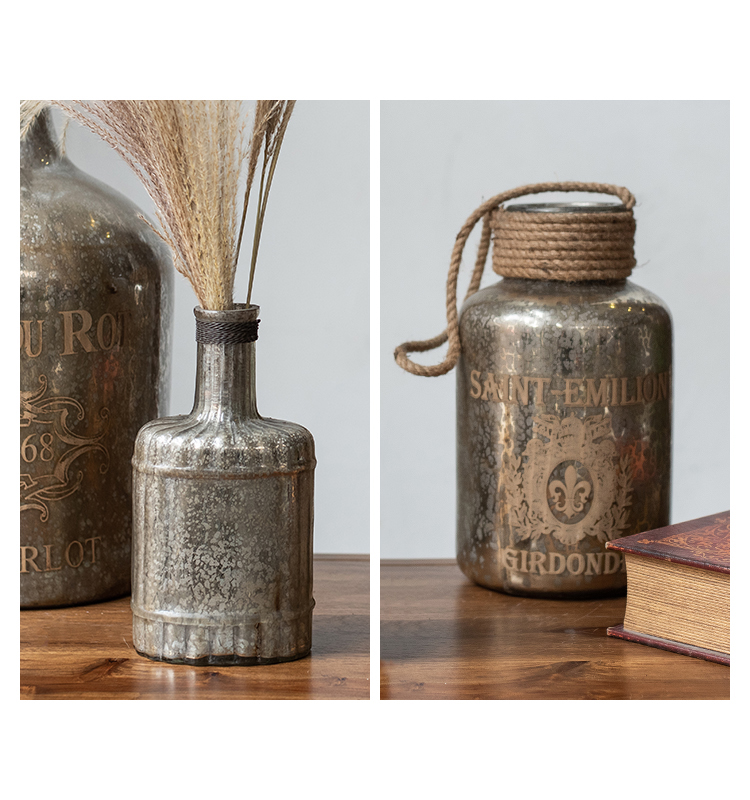 Ấn Độ nhập khẩu bình thủy tinh retro hoa hoa phòng khách trang trí phòng ngủ - Vase / Bồn hoa & Kệ chậu cây treo tường trong nhà