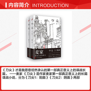 刀尖(1)阳面+刀尖(2)阴面(套装) 麦家 著 战争抗战谍战军旅军事小说图书籍 人民文学出版社有限公司 新华书店旗舰店