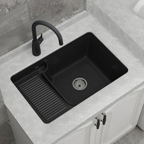 Household ceramic basin black single pool balcony laundry pool with washboard basin basin sink basin sink