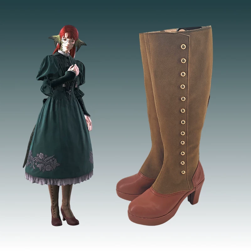 4571 Halmarut FF14 Dragon Girl Mysterious Five Characters Final Fantasy 14 Cos Shoes Customized Shoes with Pictures