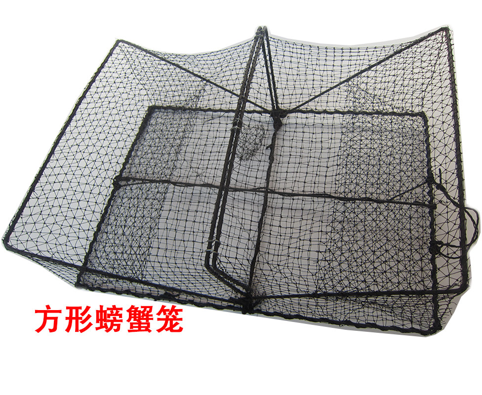 Sea crab cage square folding spring cage crab net shrimp cage crab cage seaside crab catching tool