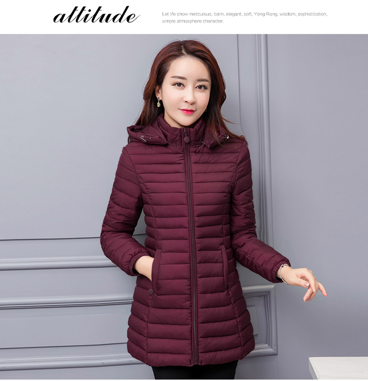 Áo khoác cotton dài nữ mẫu áo khoác mùa đông phiên bản Hàn Quốc của phân lỏng cộng với tăng cường nhíp chống béo xuống mùa đầm dạ hội trung niên cho người mập