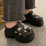 Женские тапочки в стиле Crocs на экстремально высоком каблуке на платформе, модные пляжные мюли, коллекция 2026 года, подходят для носки на улице, изысканный стиль