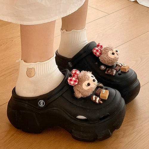 Милые детские тапочки в стиле Crocs на платформе подходит для мужчин и женщин, летние нескользящие женские тапочки, коллекция 2026 года, подходят для подростков, подходят для носки на улице, женский стиль