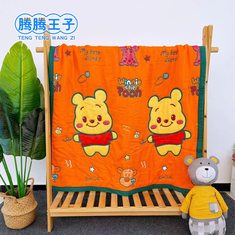 New ten-layer cotton yarn cloth boy quilt 120 * 150 printed cover blanket infant hair towels quilted by children cotton yarn cloth