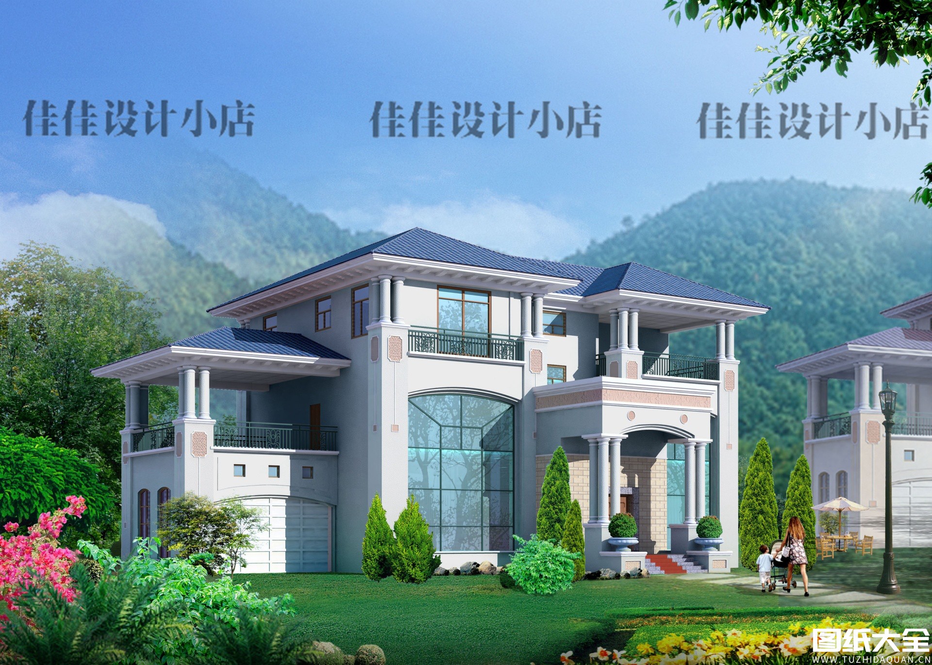 图片[3]-建房图纸大合集,简单大气72套三层自建房别墅施工效果图(图纸大全网整理发布）