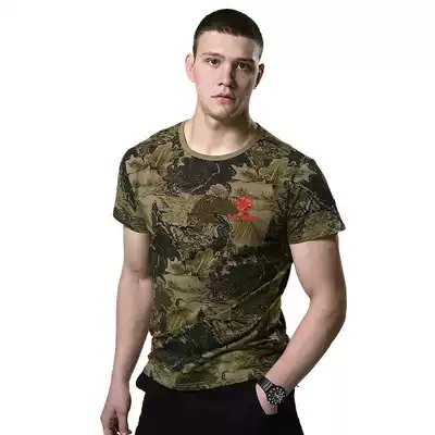 CQB players born quick-drying T-shirt men's sports outdoor short-sleeved cotton sweat-absorbing self-fitting T-shirt men's khaki
