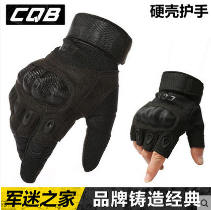 Every day special CQB half-finger wear-resistant thickened non-slip palm pad Riding mountaineering outdoor full-finger black Hawk tactical gloves