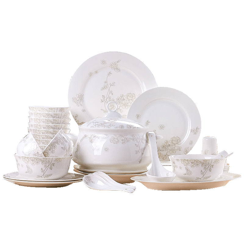 For household jobs the pan European dishes dishes soup bowl ceramic tableware suit bowl of rice bowl chopsticks combination