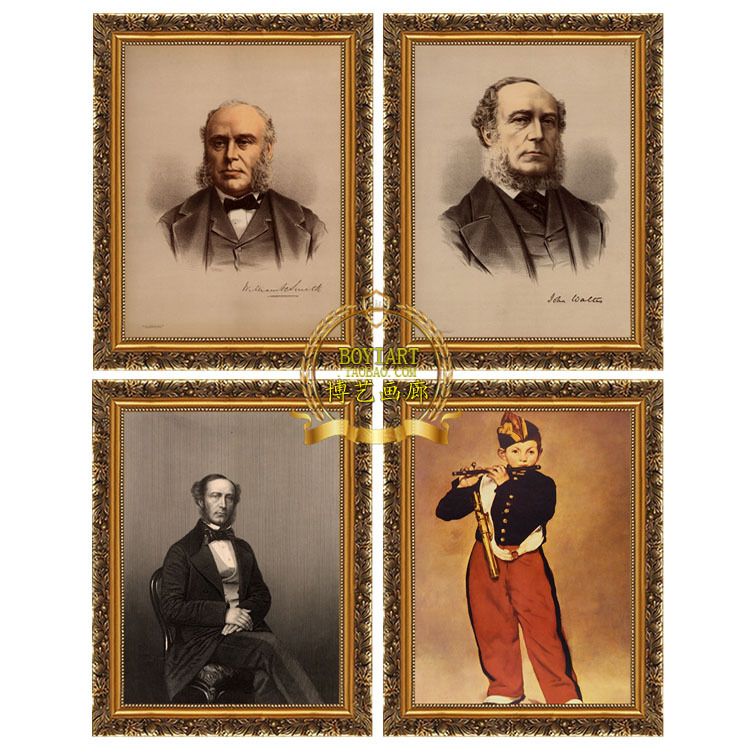 European Retro Portrait Hanging Painting, European and American Banker Celebrity Portrait Decorative Painting, Living Room European Art Mural