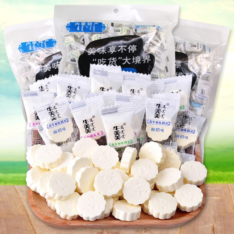 (2 kg immediate minus 5 yuan) Niu Meimei contains 500g of bovine colostrum milk shellfish Inner Mongolia Dry eat grassland milk flake sugar