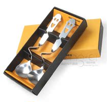 Stainless steel happy curved handle hanging Cup coffee spoon smiley face twisted spoon cute shaped spoon curved handle stirring spoon