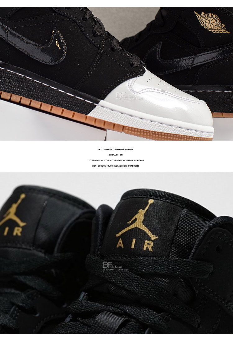 Air Jordan 1 Mid GS nữ gấu trúc đen trắng âm dương khâu đôi giày bóng rổ AJ1 555112-021 giày bóng rổ nam