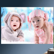 Beautiful and cute painting baby poster newborn painting doll painting prenatal education poster twins dragon and phoenix wall painting wedding room layout