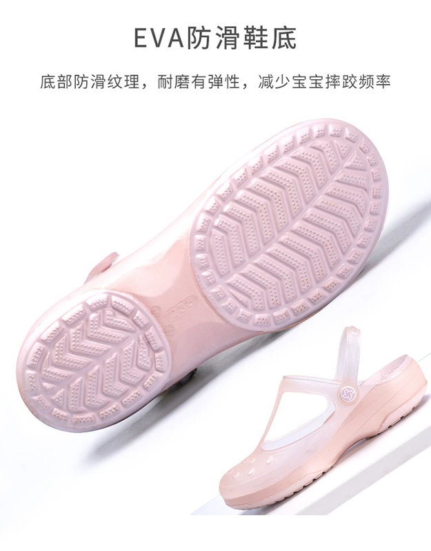 Giày guốc VEBLEN đế mềm màu hồng dành cho nữ mùa hè chống trơn trượt, đế dày, đi ị, sandal mũi y tá nhẹ.