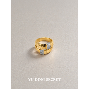 Fish secret 925 sterling silver gold diamond high-end niche design wrap ring