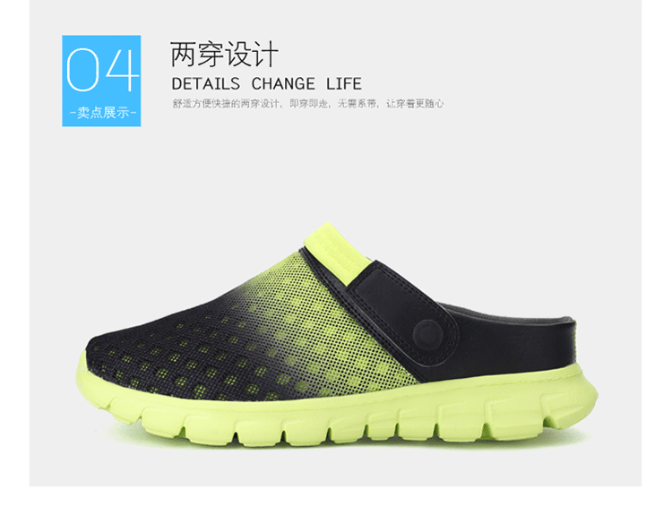 Giày lỗ mùa hè không trơn nam dép đi biển dép sandal nam và dép phiên bản Hàn Quốc của xu hướng giày sân vườn giày sandal nam