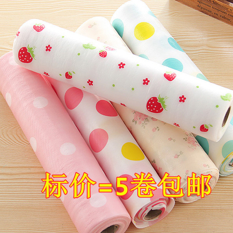 5 volumes Home Kitchen Moisture-Proof Waterproof Oil Stain Drawers Pad Paper Wardrobe Shoe Cabinet Printed Non-slip Mat Surface Pad Paper
