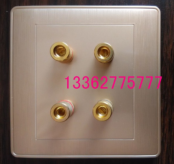 Acoustic Socket 4 Banana Head Socket Audio Panel 86 Type Four Hole Sound Two Dual Speaker Weak electric panel