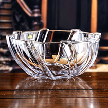 Czech imported transparent crystal glass fruit plate simple Nordic light luxury retro candy melon fruit plate salad bowl