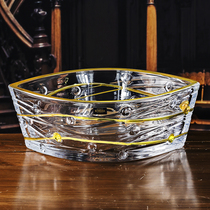 Czech imported BOHEMIA crystal glass fruit plate European style simple 22k drawing gold fashion living room bedroom candy Basin