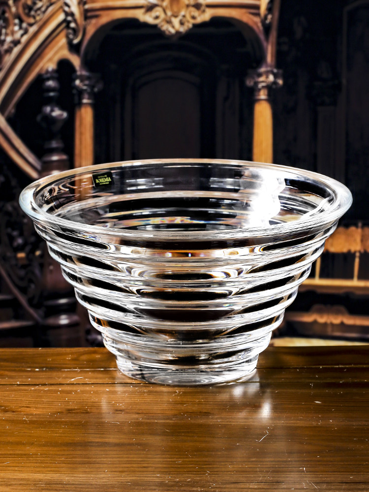 Czech BOHEMIA crystal glass fruit plate European simple transparent Nordic style fruit bowl candy bucket