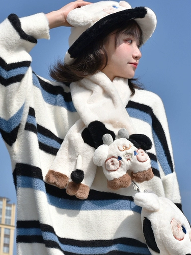 Оригинальный милый японский шарф, удерживающий тепло универсальный зимний аксессуар