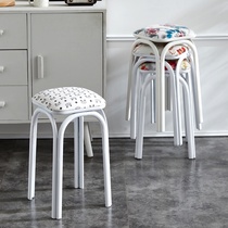 Square high stool stackable soft surface stool folding stool folding stool living room household plastic stool plastic chair dining bench