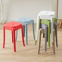 Plastic stool thickened household high stool living room Economy Table stool plastic stool rubber stool Nordic simple adult chair square stool