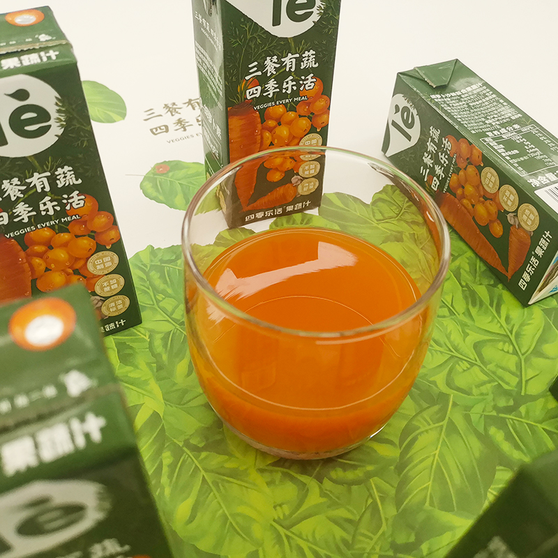 四季乐活果蔬汁胡萝卜沙棘汁200ml*6支0脂番茄白桃汁儿童孕妇饮料