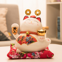 Zhaocai cat ornaments opening 6 inch ceramic piggy bank shop home creative gift decoration wealth cat piggy bank Bank