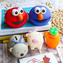 Childrens creative cute piggy bank can not fall bad cartoon student Sesame Street savings pot gift gift